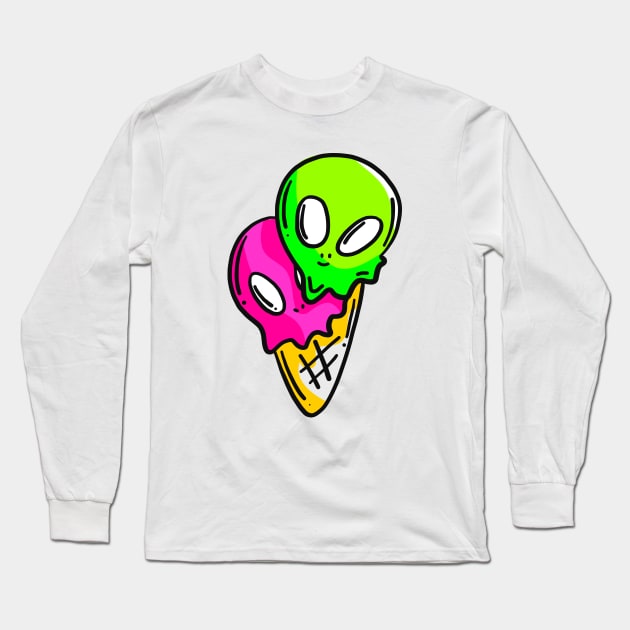 Sweet Alien Cute Alien Space Aliens Long Sleeve T-Shirt by rjstyle7